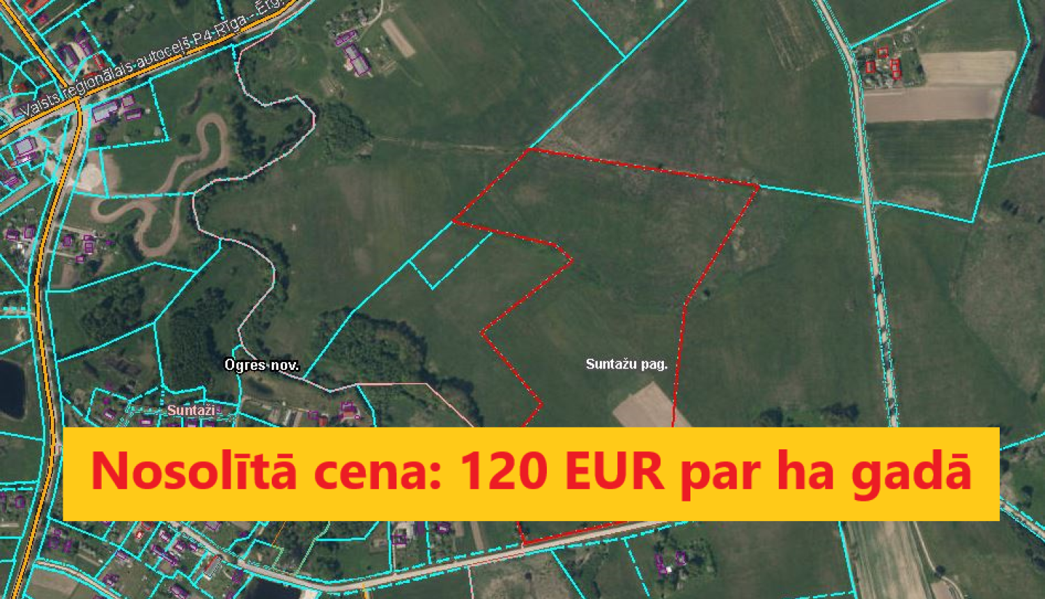 Nekustamā īpašuma “Pie Liepkalniem”, Suntažu pagastā, Ogres novadā nomas tiesību izsole