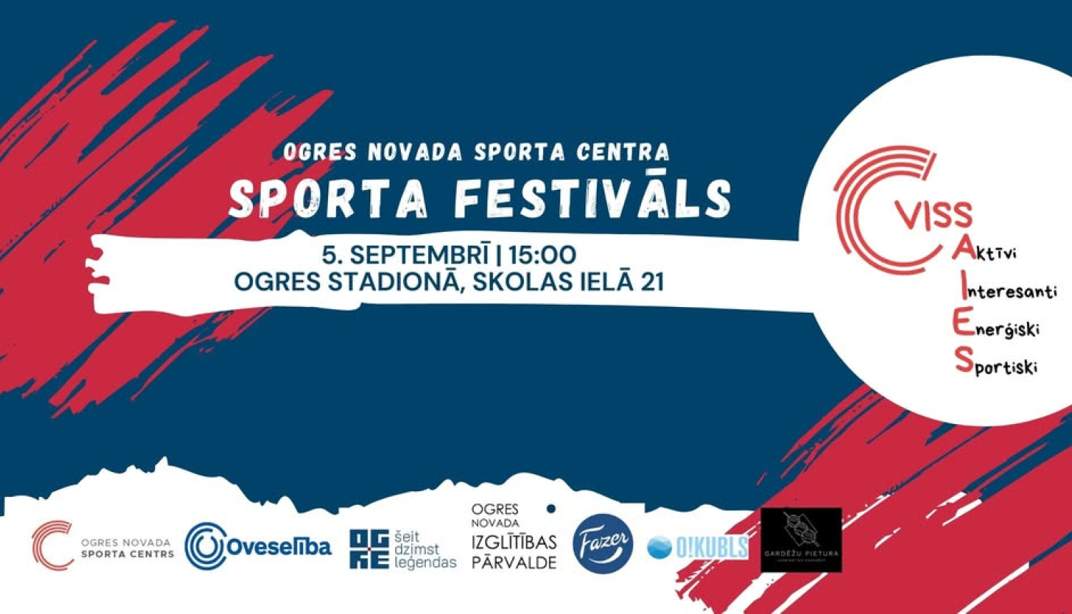 5. septembrī Ogres novada Sporta centrā sporta festivāls "Viss saies" - iespēja iepazīties ar sporta nodarbībām