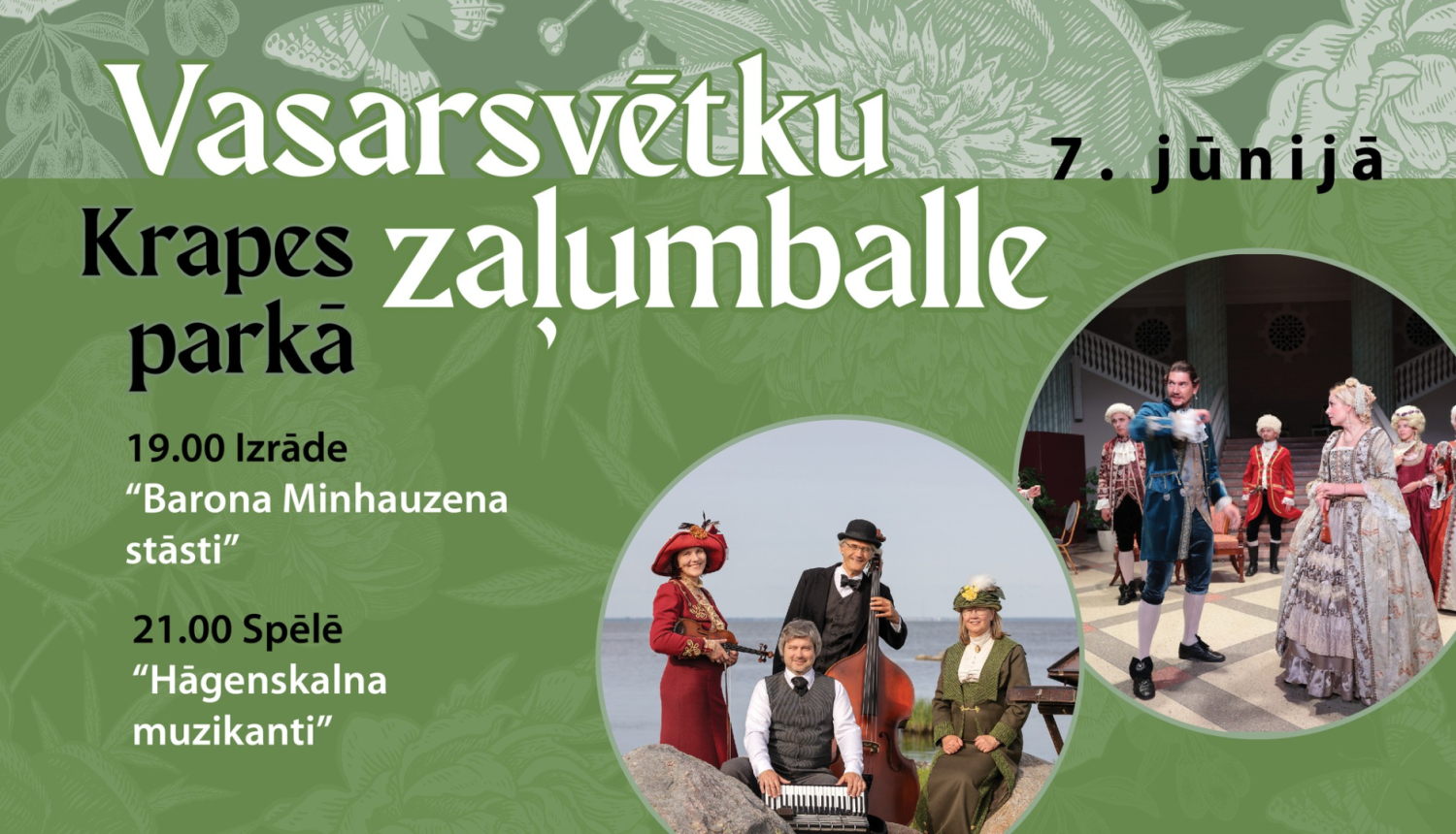 Vasarassvētku zaļumbale Krapes parkā 7. jūnijā plkst. 19.00