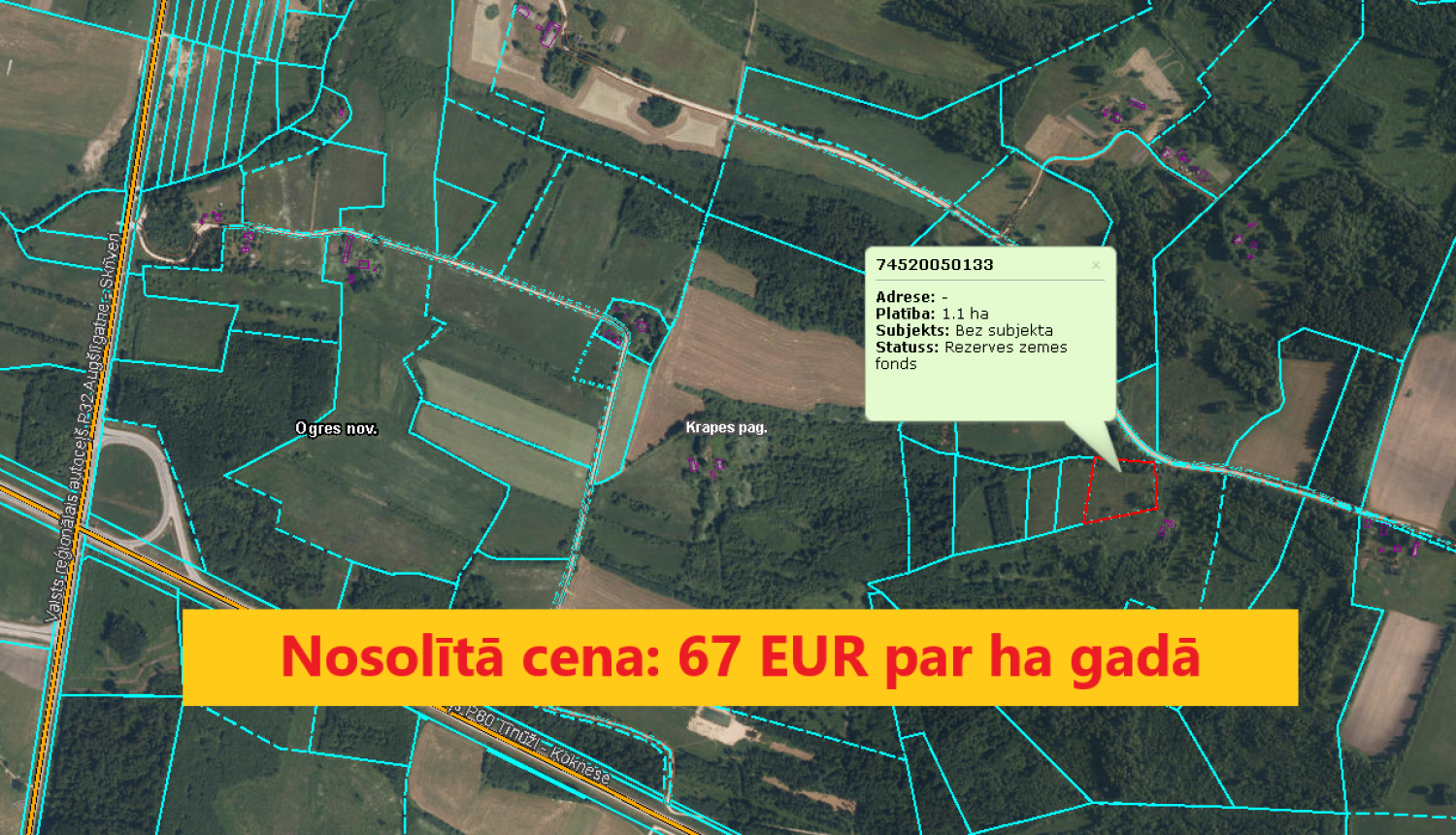 Nekustamā īpašumā “Lakstīgalas”, Krapes pagastā, izsoles noslēgums
