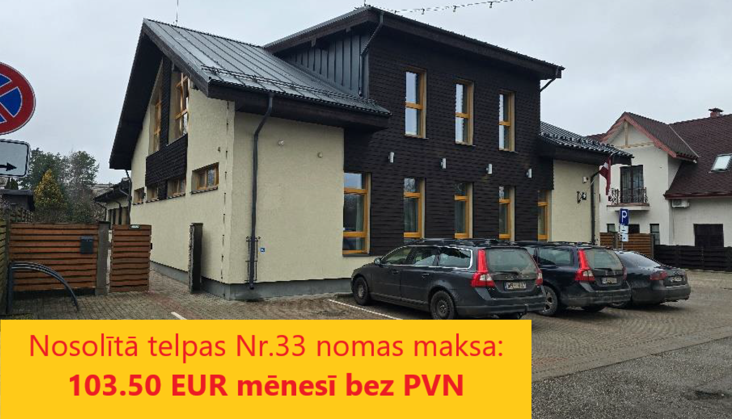 Nomas tiesību izsoles rezultāti - nosolītā telpu nomas maksa Daugavas prospektā 34, telpa 33, Ikšķilē, 103,50 eiro mēnesī bez PVN.