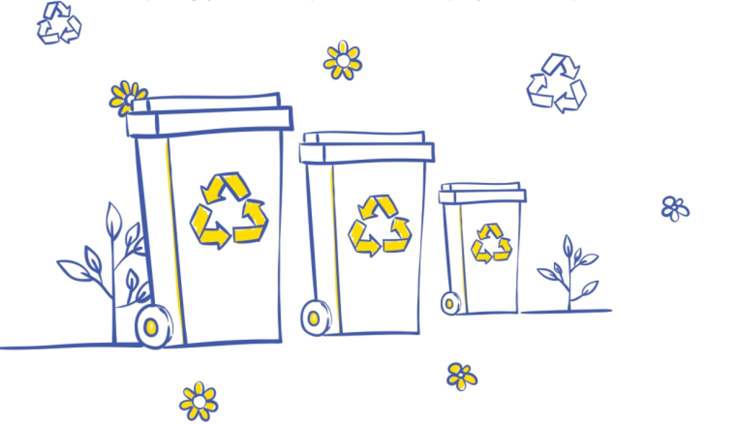 SIA "Getliņi Eko" aicina izteikt viedokli par atkritumu apsaimniekošanu pašvaldībā! Attēlā zīmēti atkritumu konteineri 