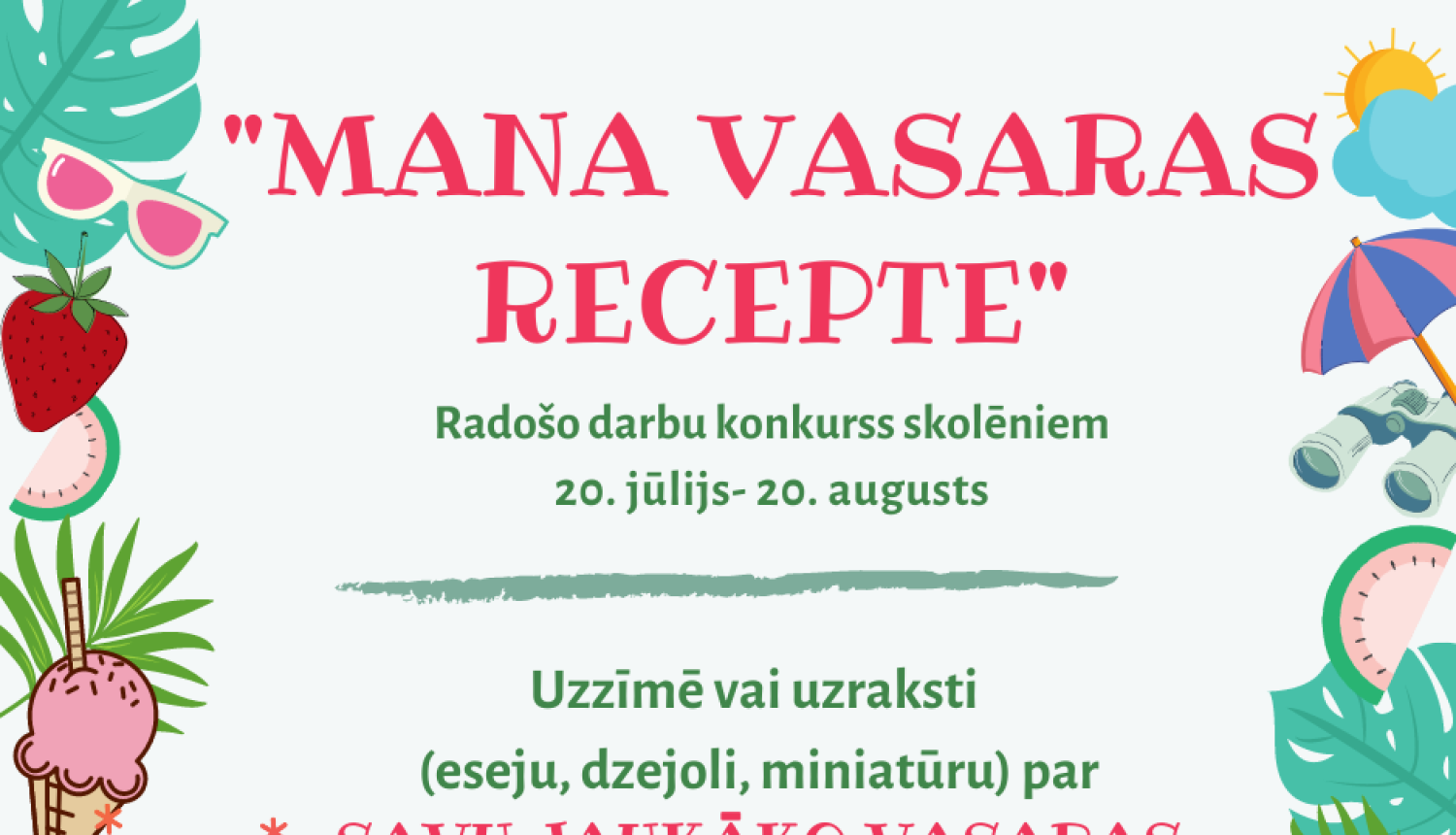 Ogres Centrālā bibliotēka aicina skolēnus piedalīties radošo darbu konkursā