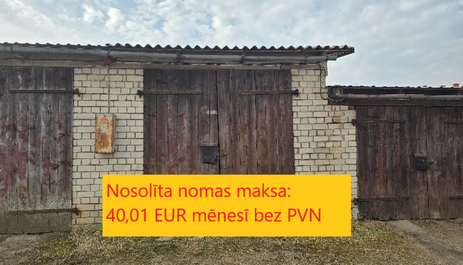 Izsoles rezultāts objektam Lejasķirši 20, Madlienā. Nosolītā nomas maksa 40,01 eur mēnesī bez PVN