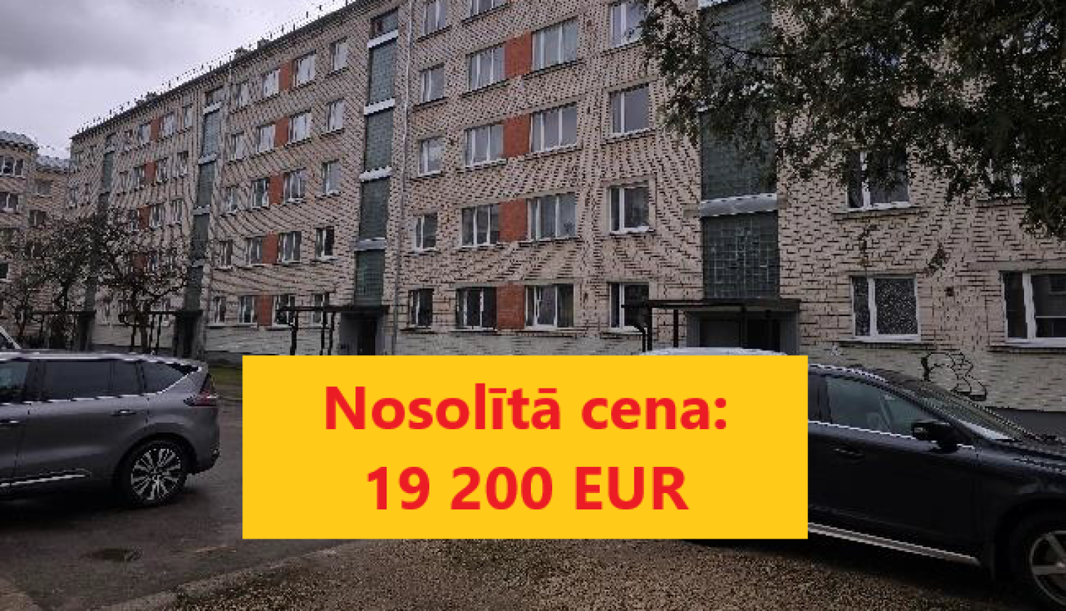 Izsoles rezultāts Mālkalnes ielai 15-54. Nosolītā cena 19200 eiro