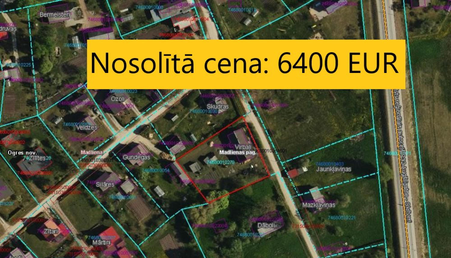Karte ar nosolīto cenu uz tās - 6400 eiro