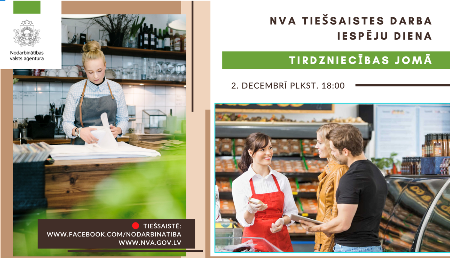 2.decembrī norisināsies NVA tiešsaistes darba iespēju diena