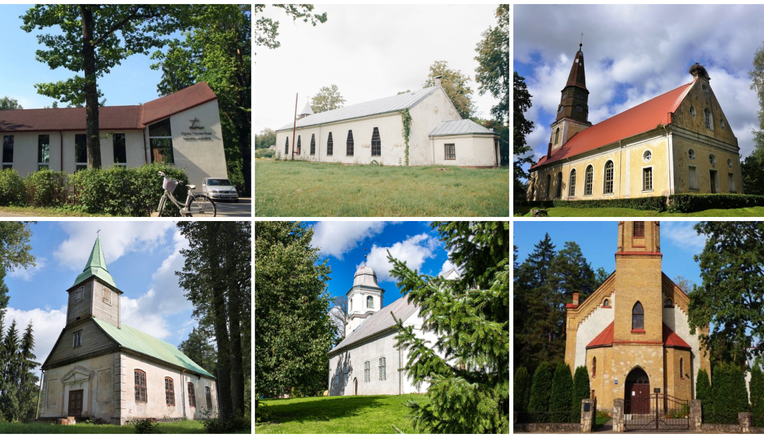 Sakrālā mantojuma celtnes Ogres novadā, kuras pieteicās un ieguva finansējumu projektu konkursā