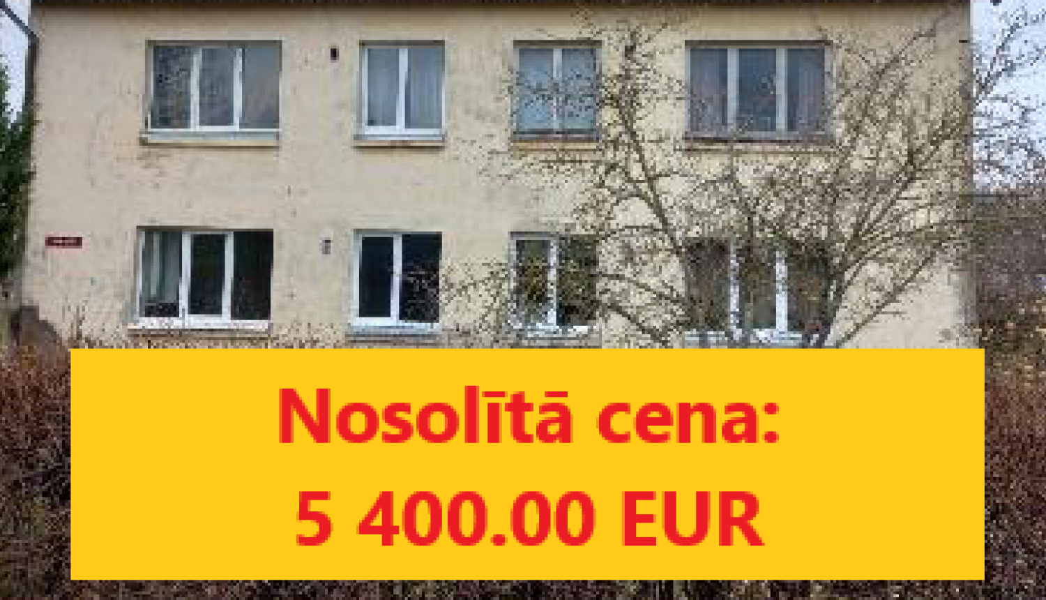 Izsoles rezultāts: īpašums "Sprīdīši" Lēdmanē nosolīts par 5 400 eiro