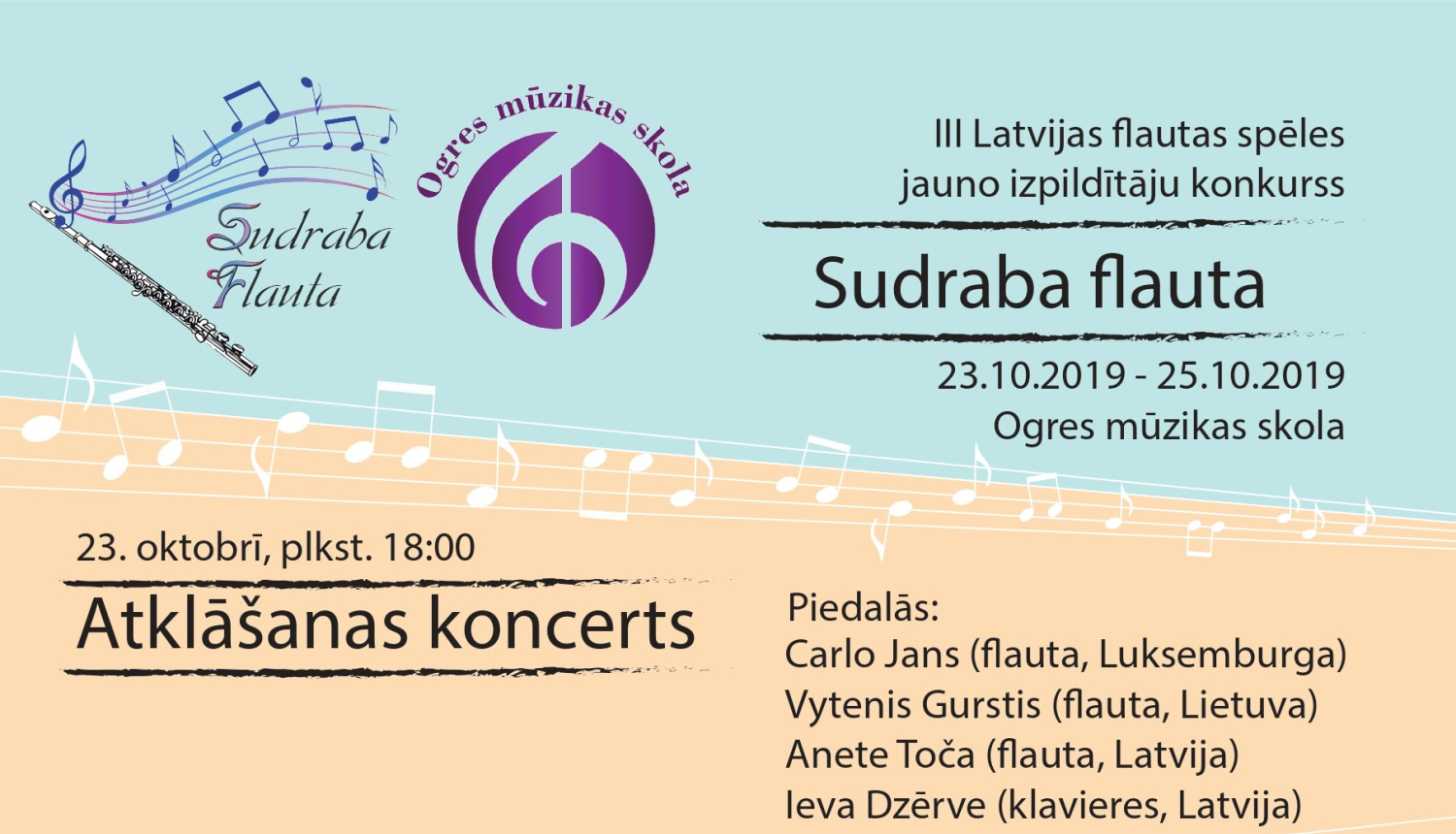 Ogres Mūzikas skolā pulcēsies Latvijas labākie jaunie flautisti