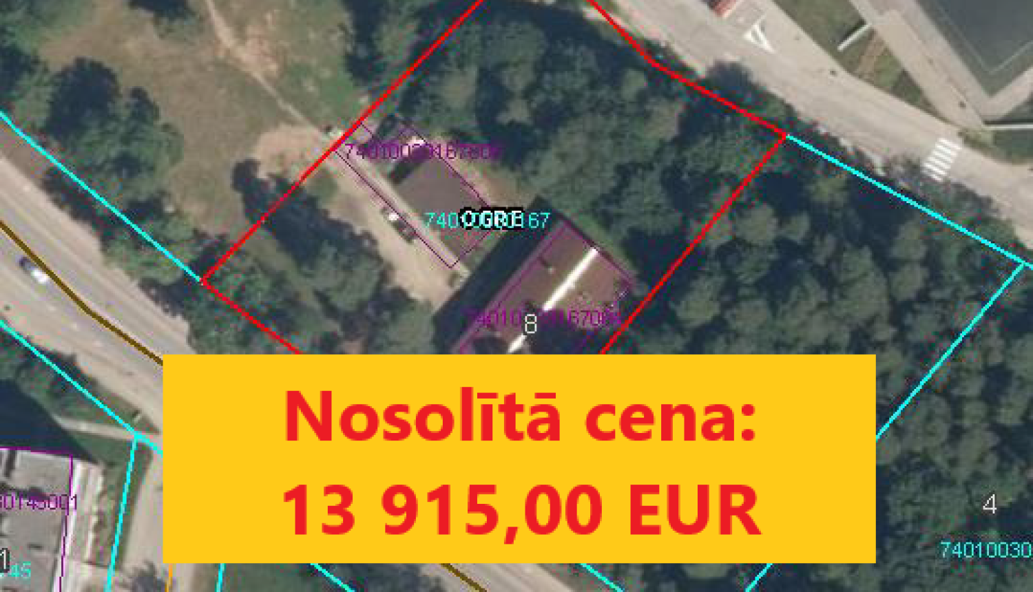 Izsoles rezultāts: īpašums Tīnužu ielā 8-1 Ogrē nosolīts par 13 915 eiro
