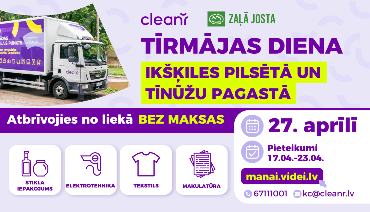 Akcija TĪRMĀJA 2025 Ikšķiles pilsētā un Tīnūžu pagastā 27. aprīlī