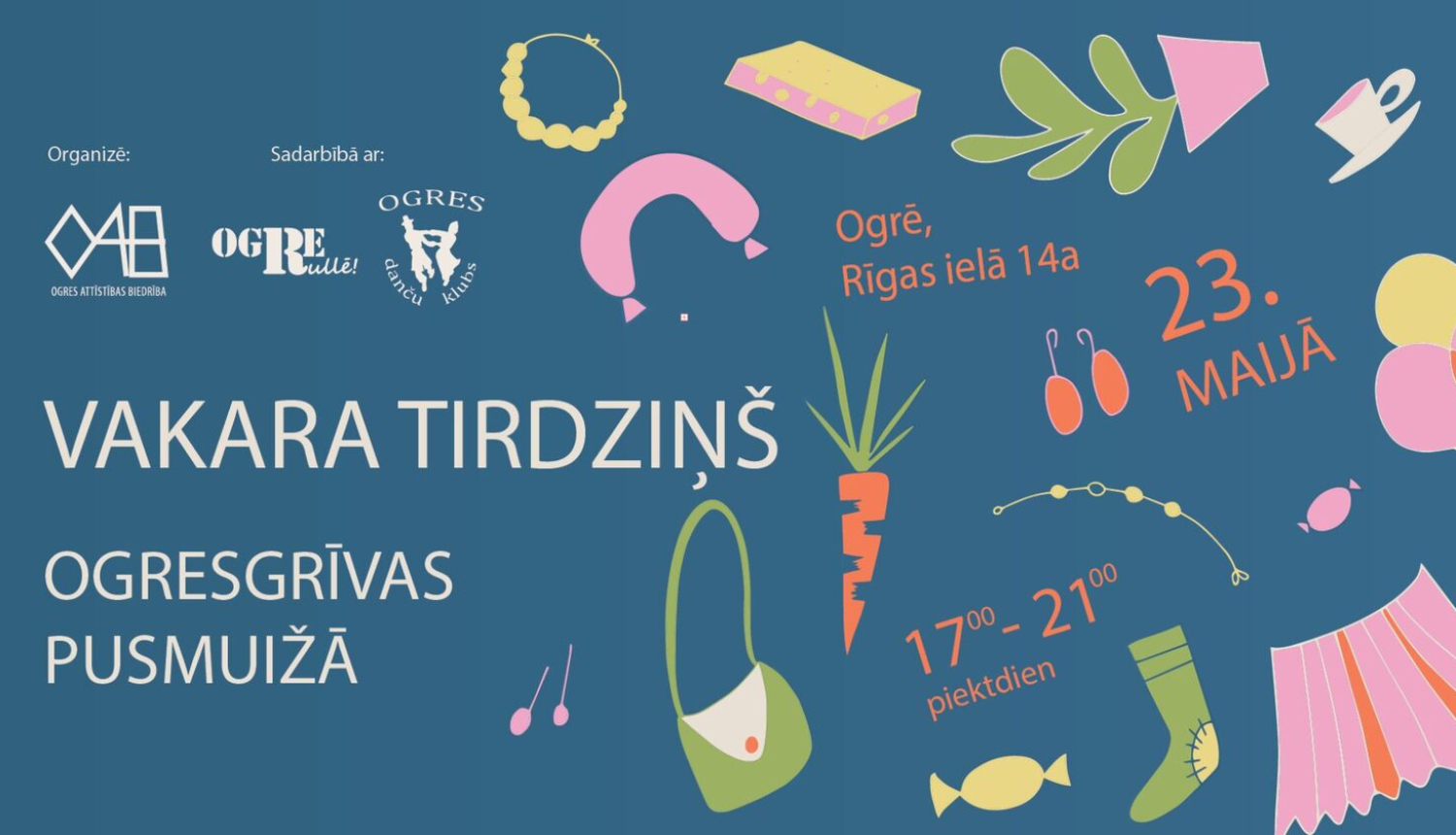 Vakara tirdziņš Ogresgrīvas pusmuižā - smaržām, garšām un dančiem piepildīts vakars 23.maijā no plkst. 17.00 līdz 21.00
