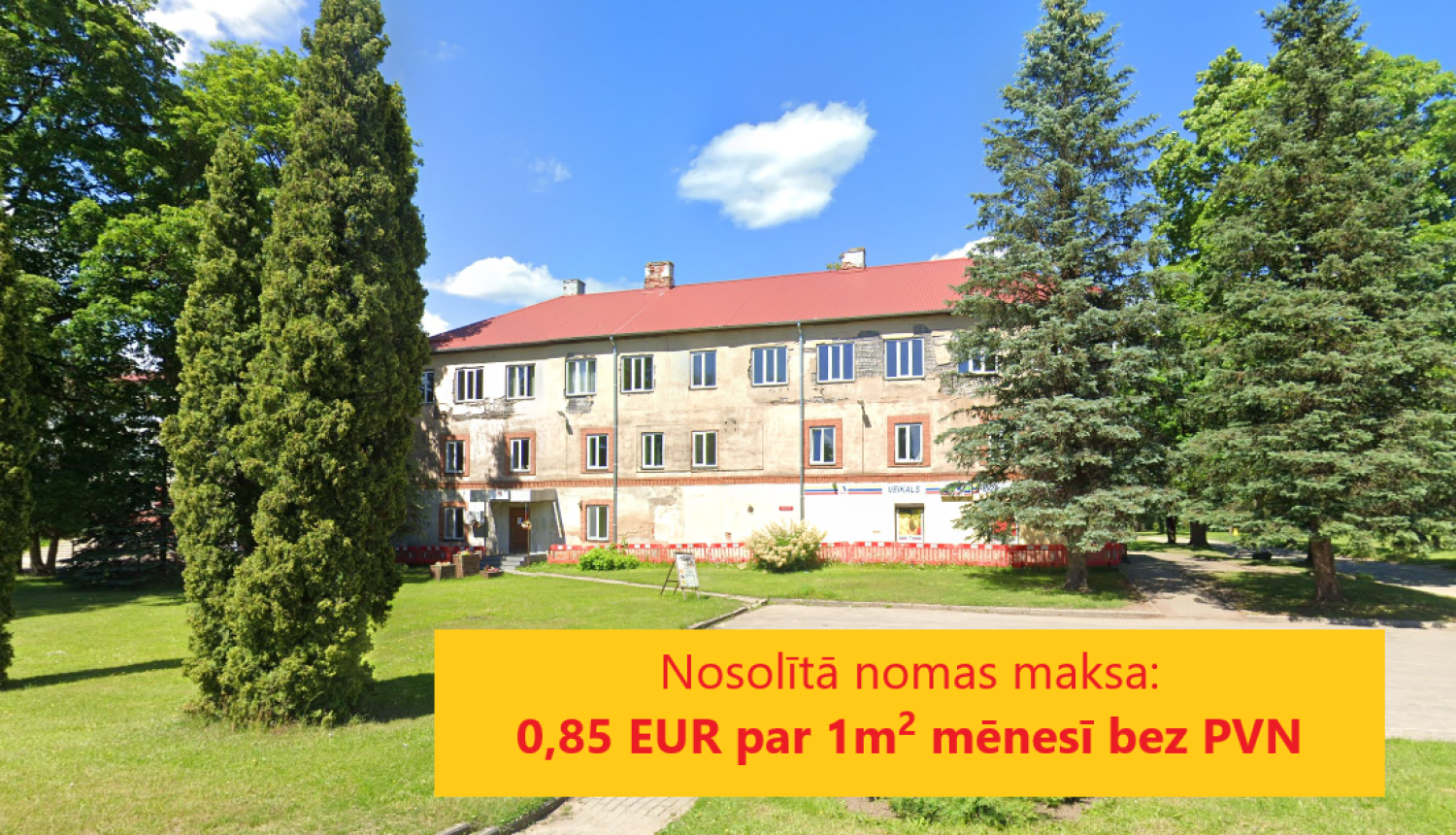 Izsoles rezultāts - Vecavoti Lēdmanē. Nosolītā nomas maksa 85 eirocenti mēnesī par kvadrātmetru bez PVN