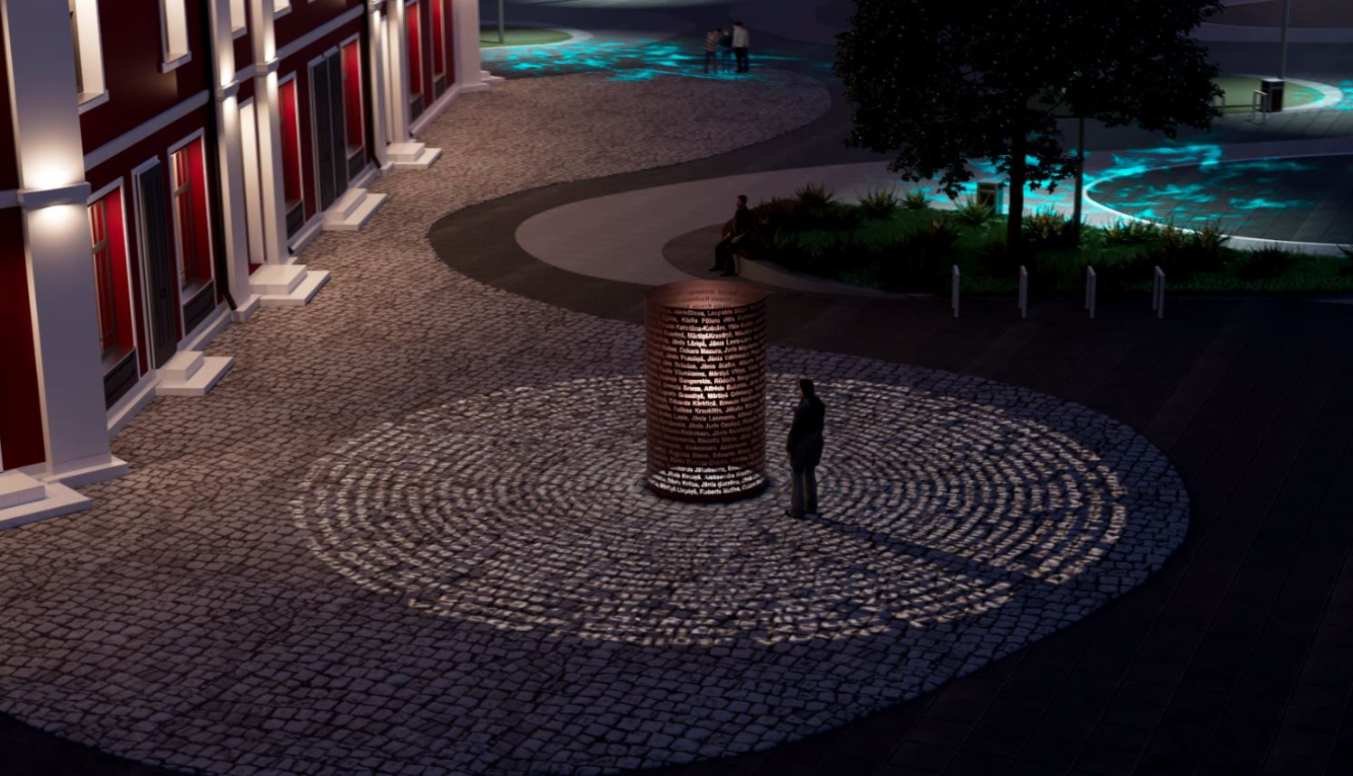 Vides objekts Neatkarības laukumā Ogrē - vizualizācija.