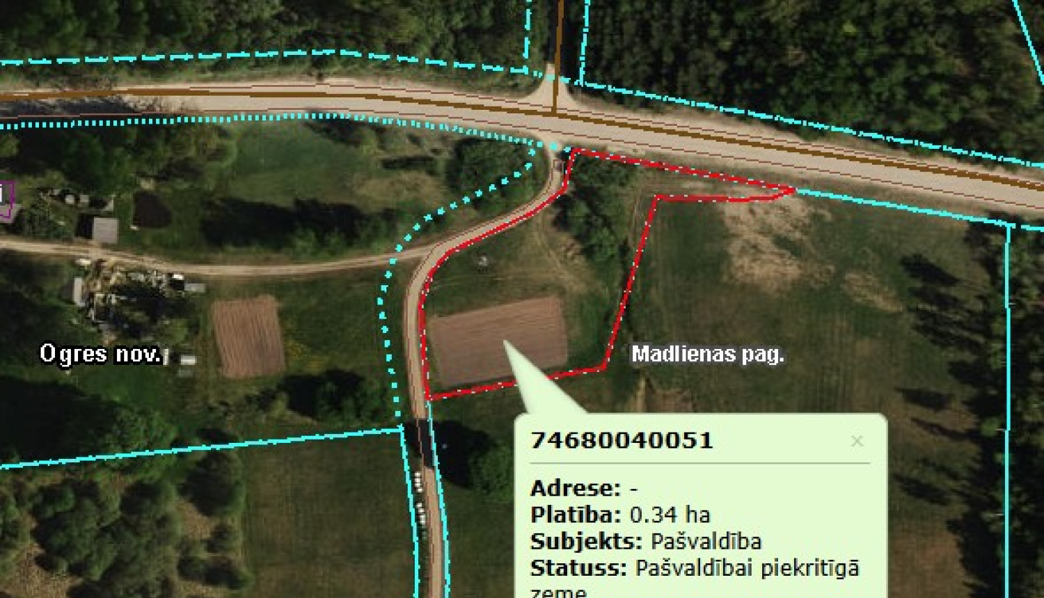 Iznomā zemes vienību ar kadastra apzīmējumu 7468 004 0051 Madlienas pagastā, Ogres novadā