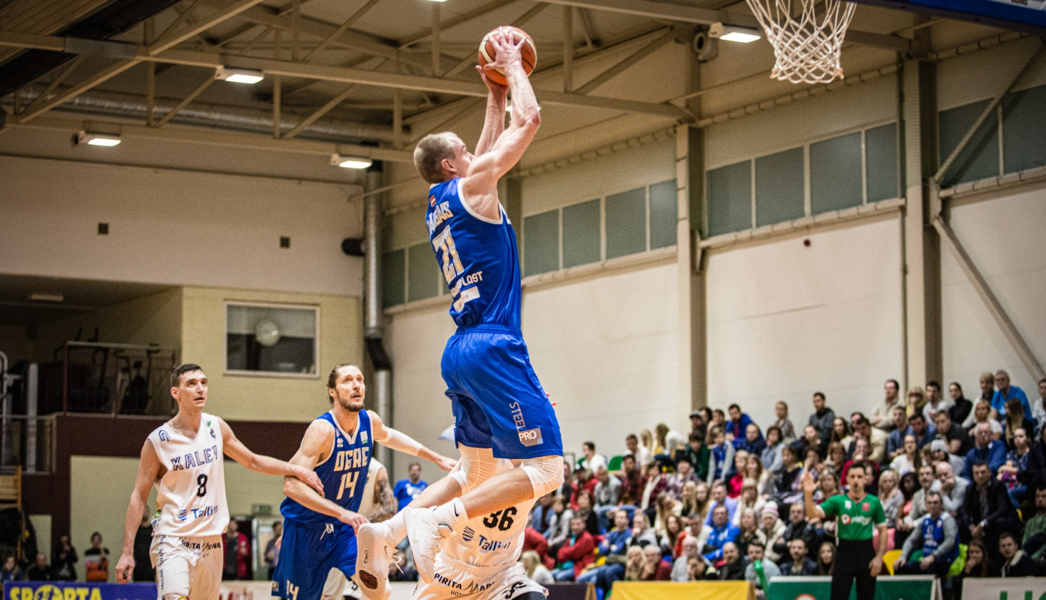 BK "Ogres" grūtā cīņā pārspēj Tallinas "Kalev/TLÜ"