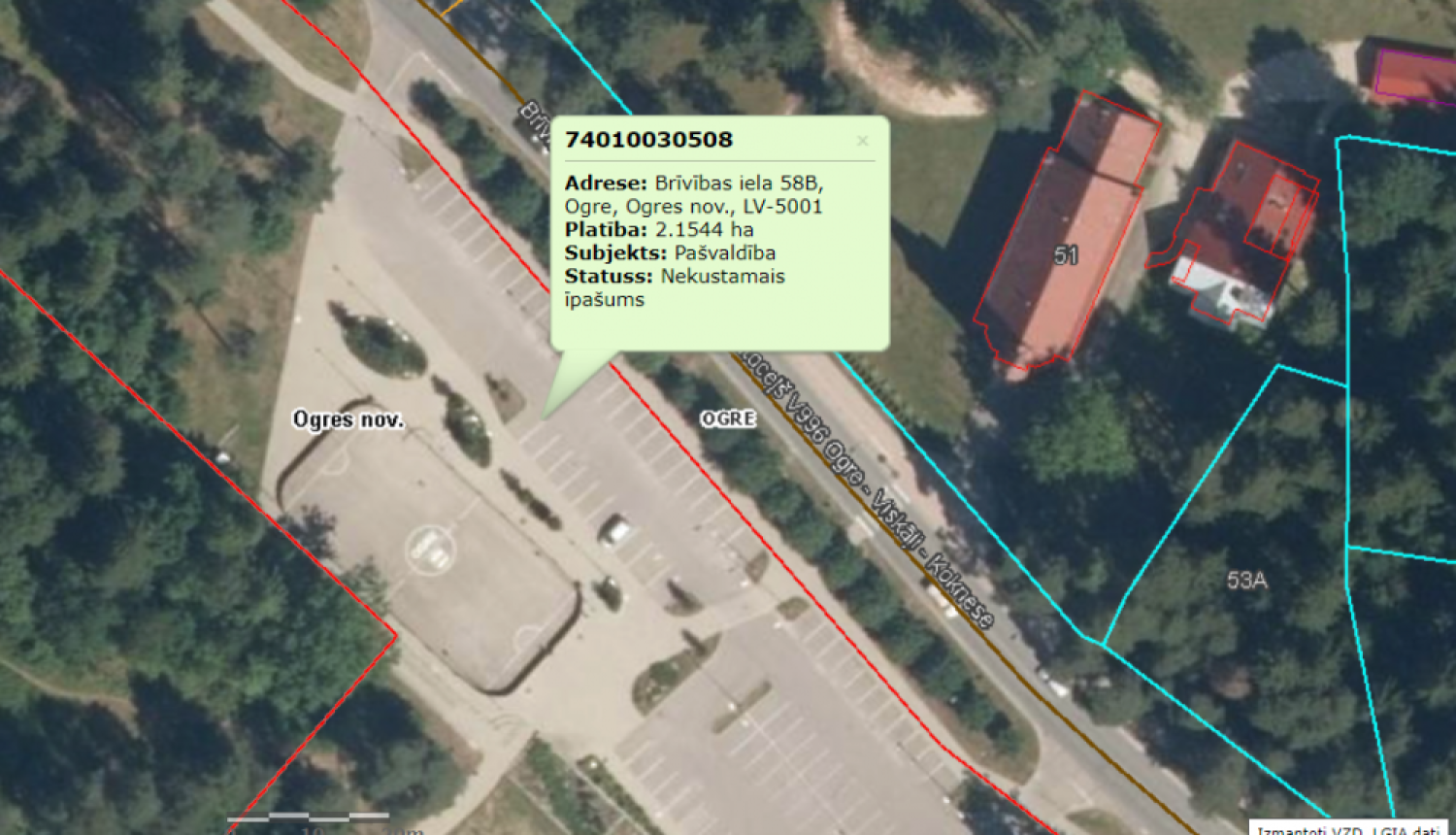 Brīvības 58B, Ogre karte