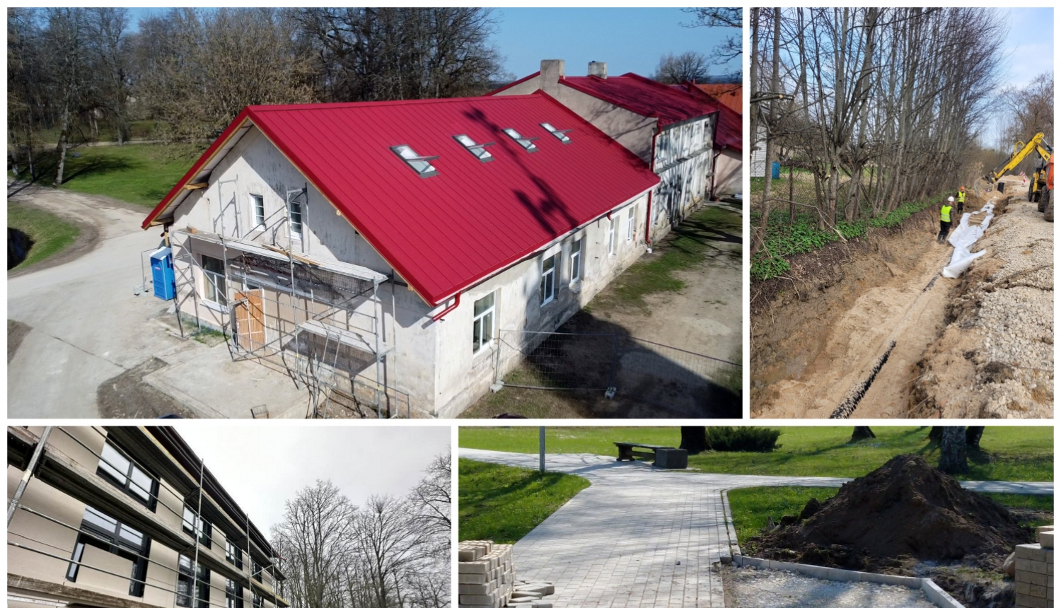 Būvniecības darbi Ogres novadā kolāža 20.04.2023.