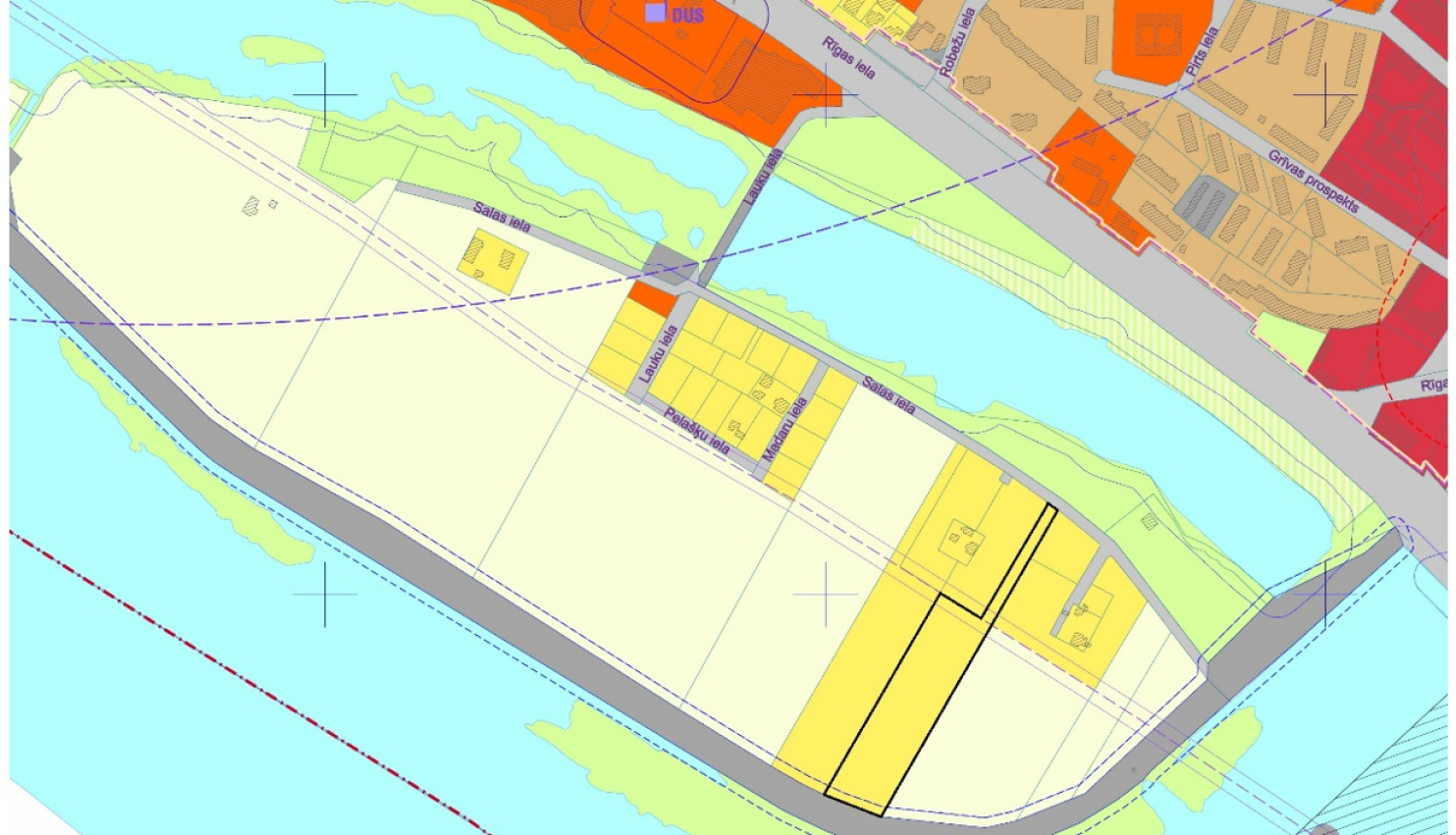 Karte ar iezīmētu zemes vienību