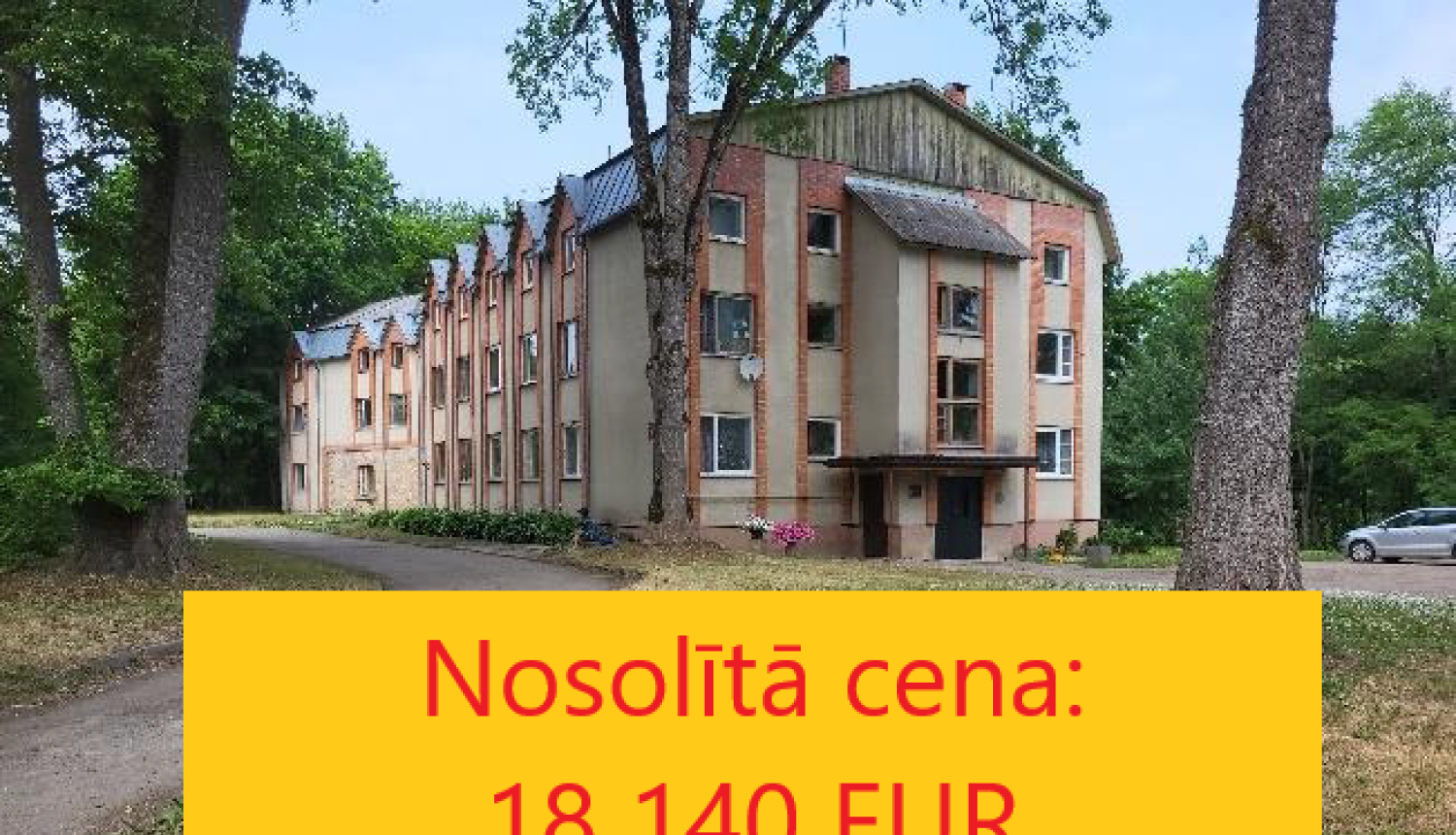 Nekustamā īpašuma Edgara Kauliņa aleja 15, dz. 8, Lielvārde izsoles rezultāts