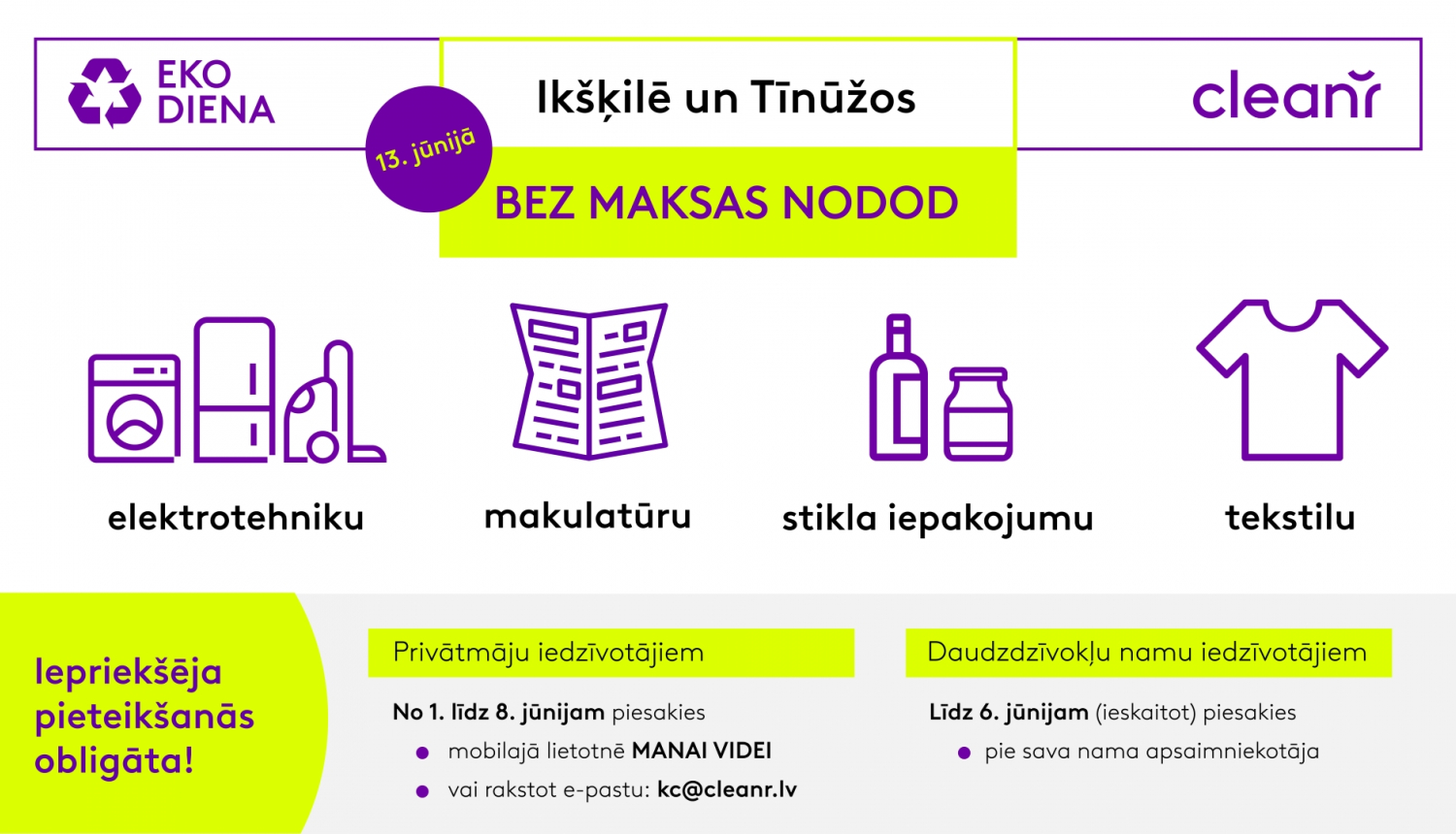 Eko dienas Ikšķilē un Tīnūžos plakāts