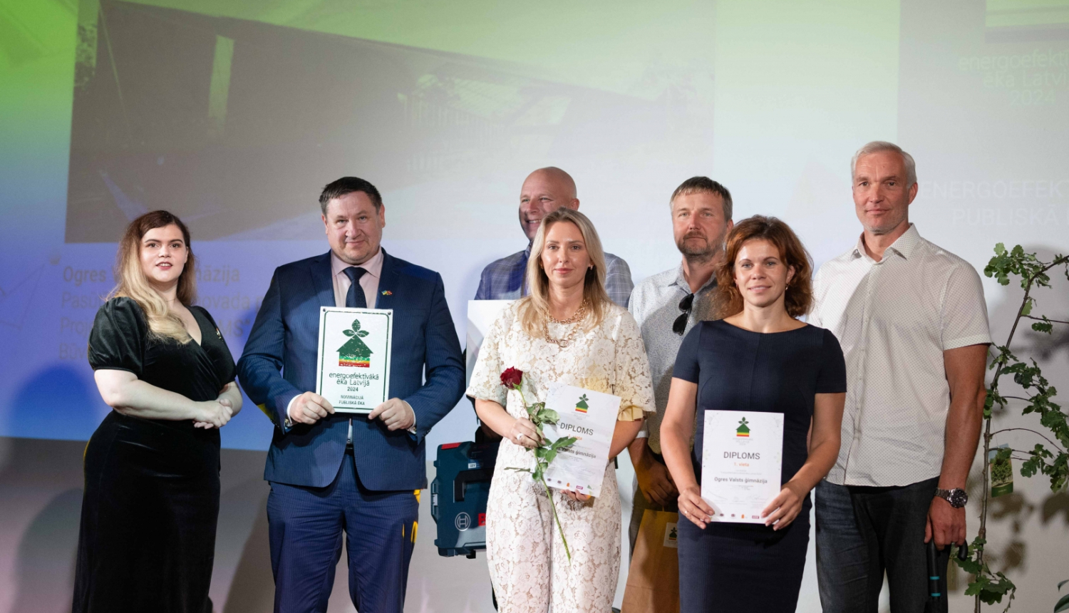 Ogres novada pašvaldības vadība konkursa „Energoefektīvākā ēka Latvijā 2024” ietvaros 19.09.2024.