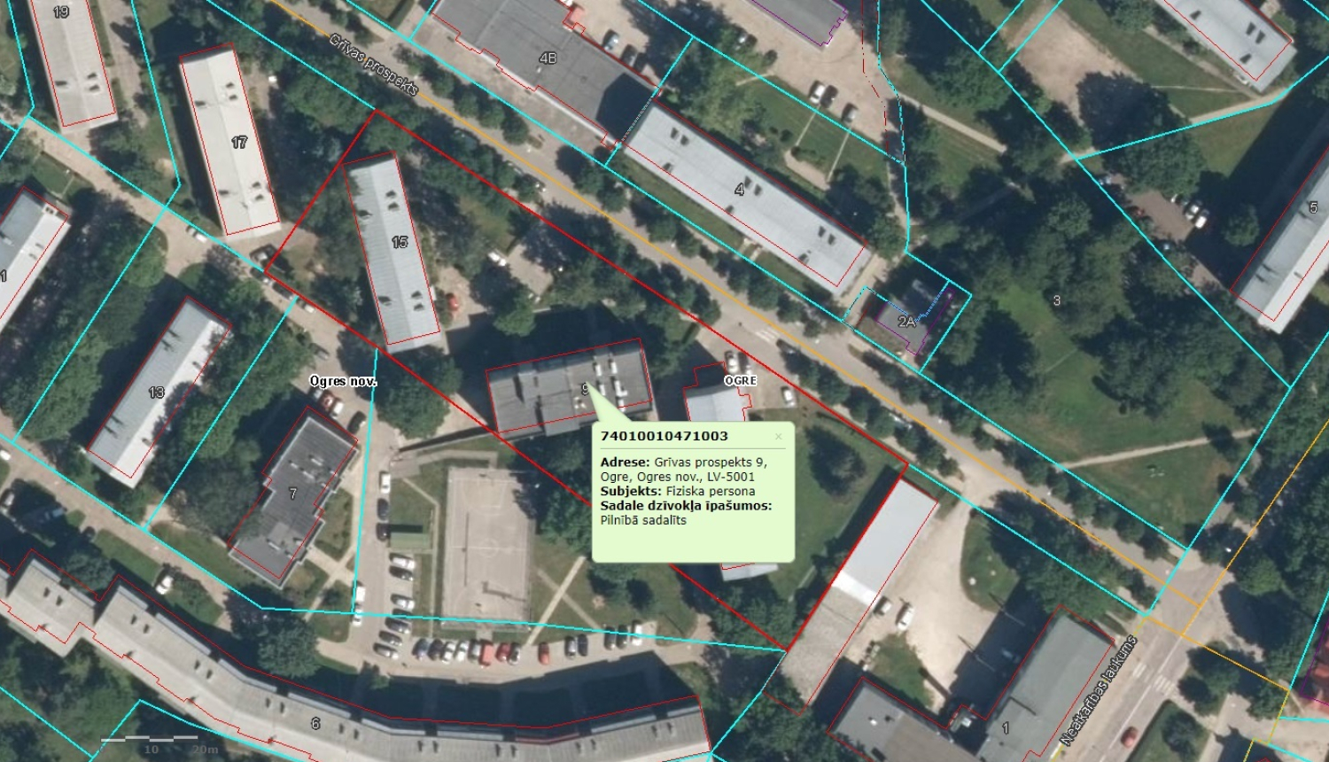 Grīvas pr.9, Ogre kadastra karte
