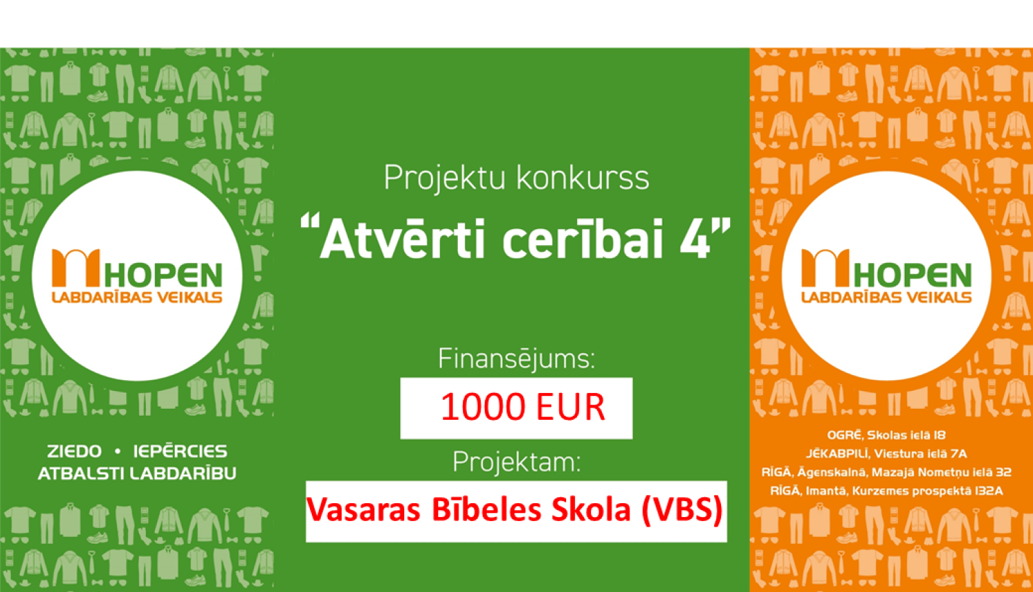 HOPEN Uzvarētājprojetka čeks