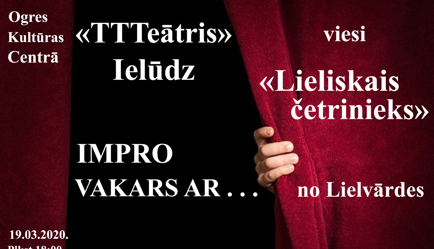 TTTeātris 19. martā aicina uz improvizācijas teātra vakaru