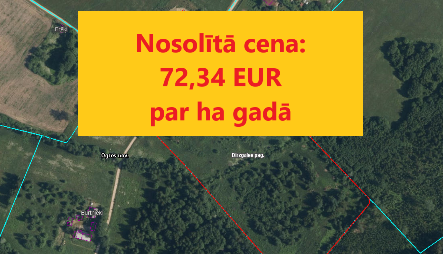 Tiek rīkota mutiska izsole par nekustamā īpašuma “Jaunā muiža 2”, Birzgales pag., Ogres nov. nomas tiesībām