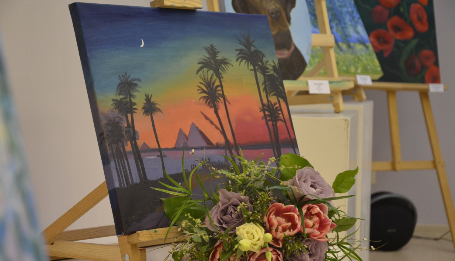 Izstāde Uzziedēt - puķu pušķis un glezna 01.2024.