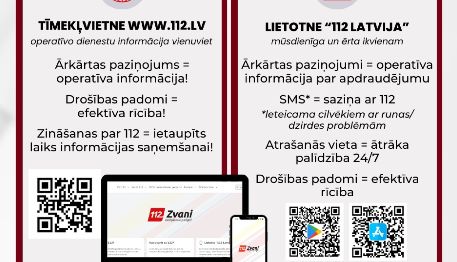 Tīmekļvietne un lietotne 112.lv