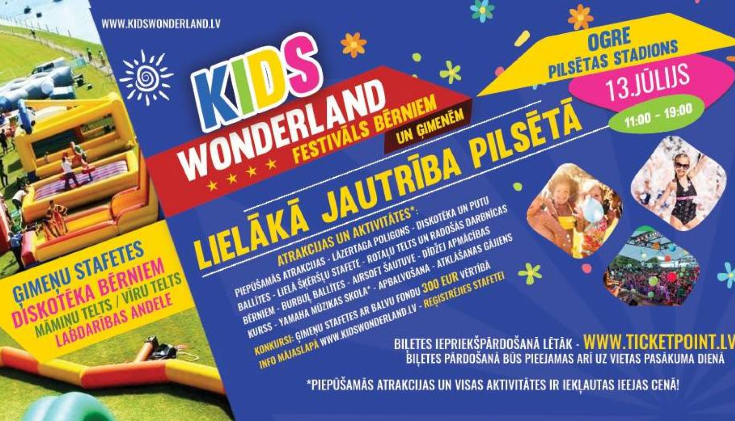 13. jūlijā Ogres stadionā norisināsies aktīvās atpūtas festivāls bērniem