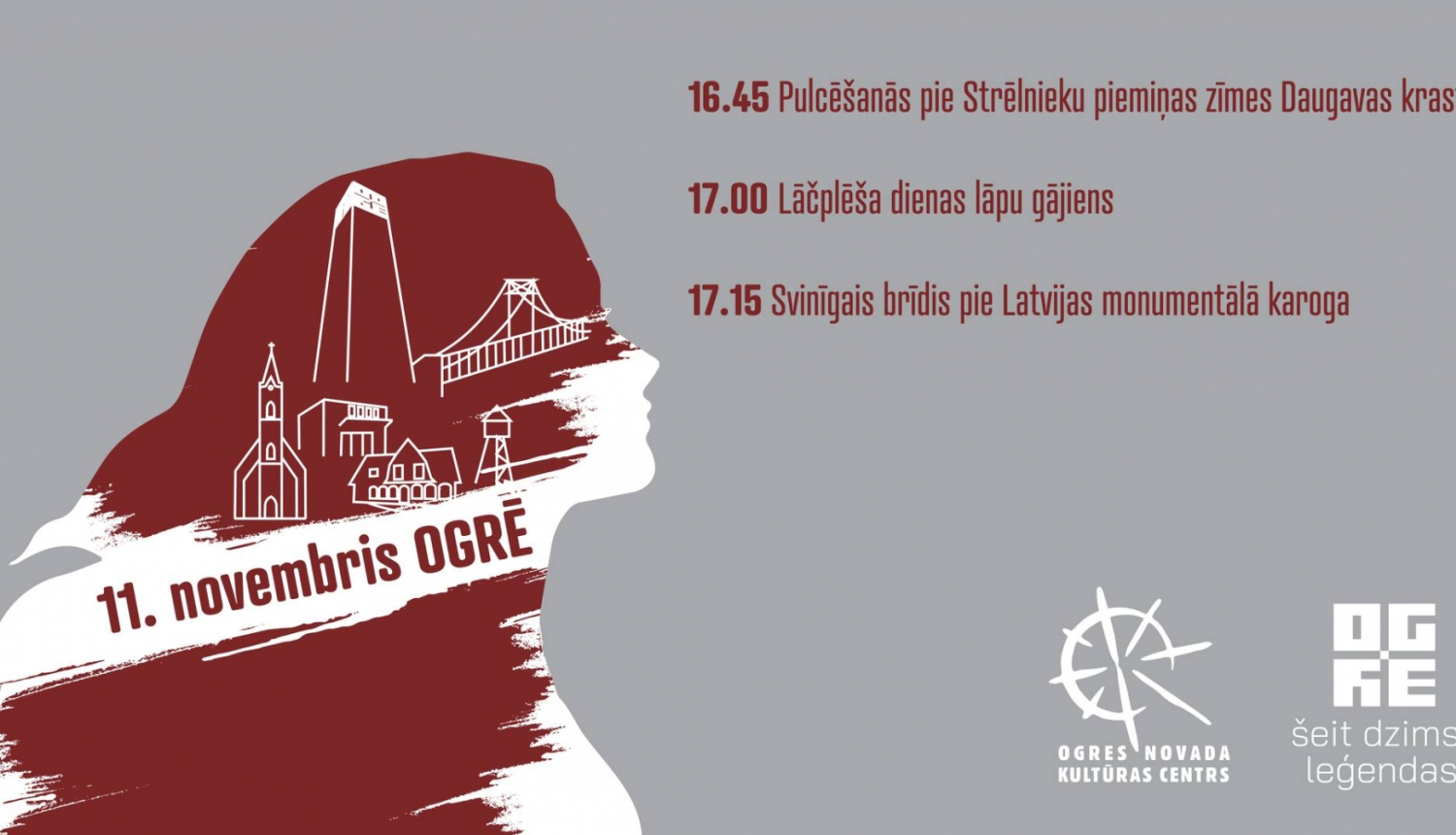 Lāčplēša diena Ogrē plakāts 11.11.2023