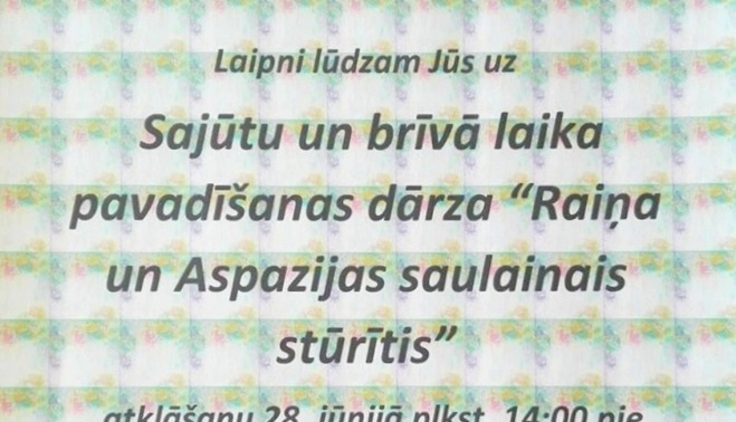 Lauberē tiks atklāts sajūtu un brīvā laika pavadīšanas dārzs