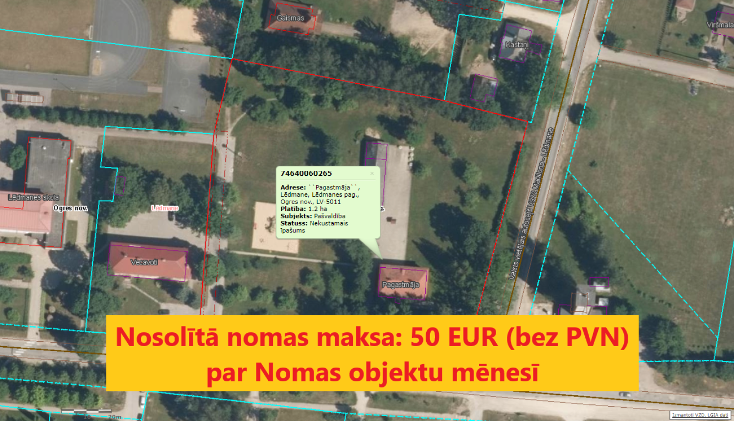 Lēdmanes zeme pakomātam rezultāts