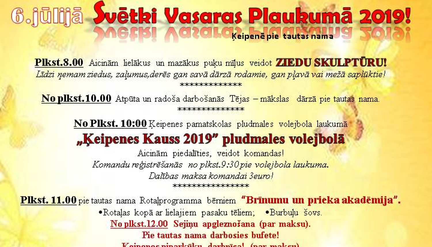 „Svētki vasaras plaukumā” 2019!
