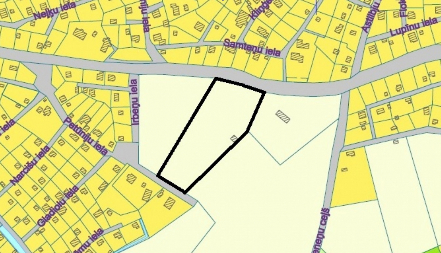 Paziņojums par publisko apspriešanu lokālplānojumam Ogrē, Petūniju ielā 15, Ogrē. Plānojuma attēls