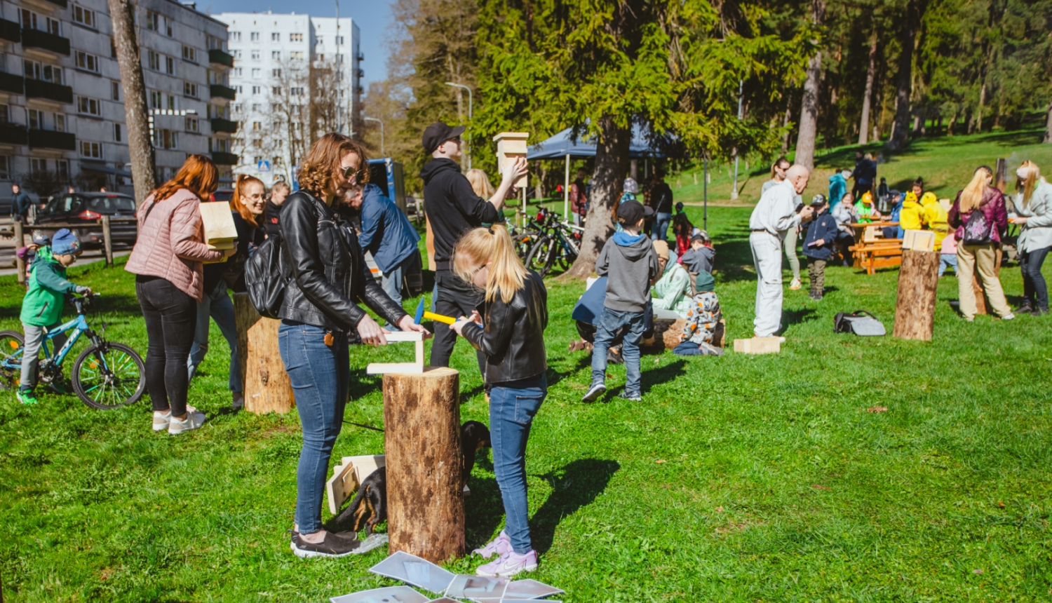 Pasākums "Mežs - veselībai" (22.04.2023) putnu būrīšu sišana