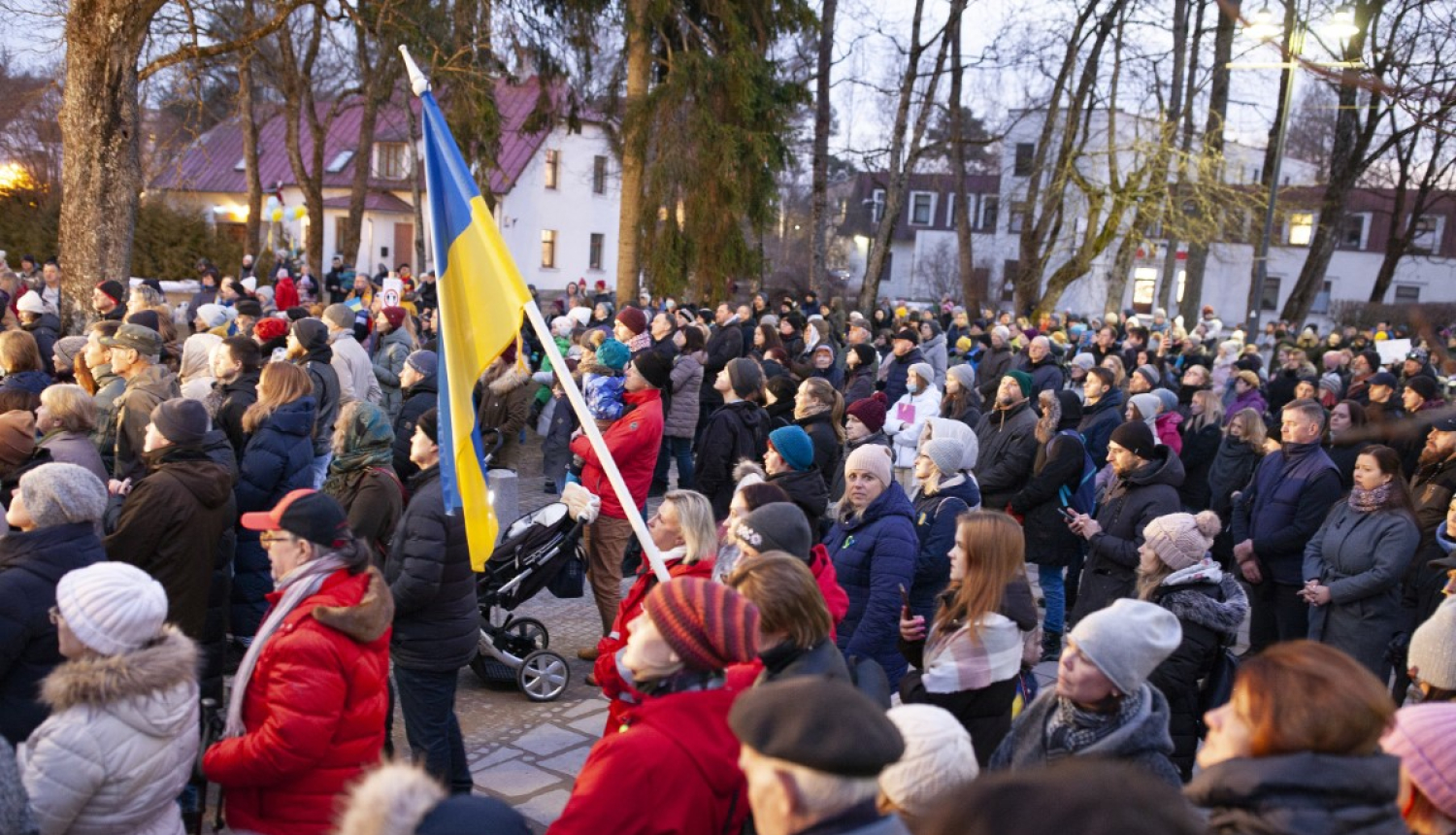 Mītiņš Ukrainas atbalstam Ogrē 02.03.2022.