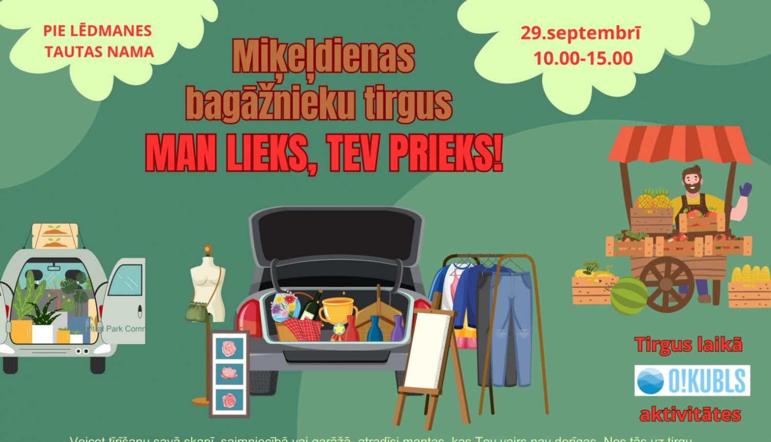 Miķeldienas bagāžnieku tirgus “Man lieks, tev prieks!” Lēdmanē 29.09.2024.