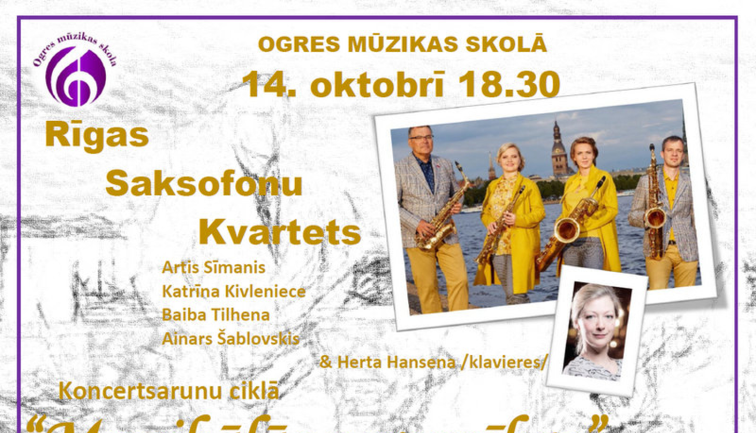 Rīgas Saksofonu kvarteta koncerts Ogres Mūzikas skolā!