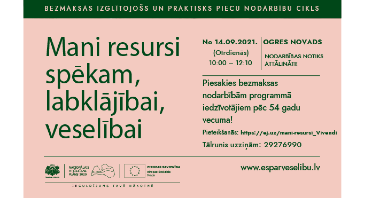 Nodarbību cikla plakāts 