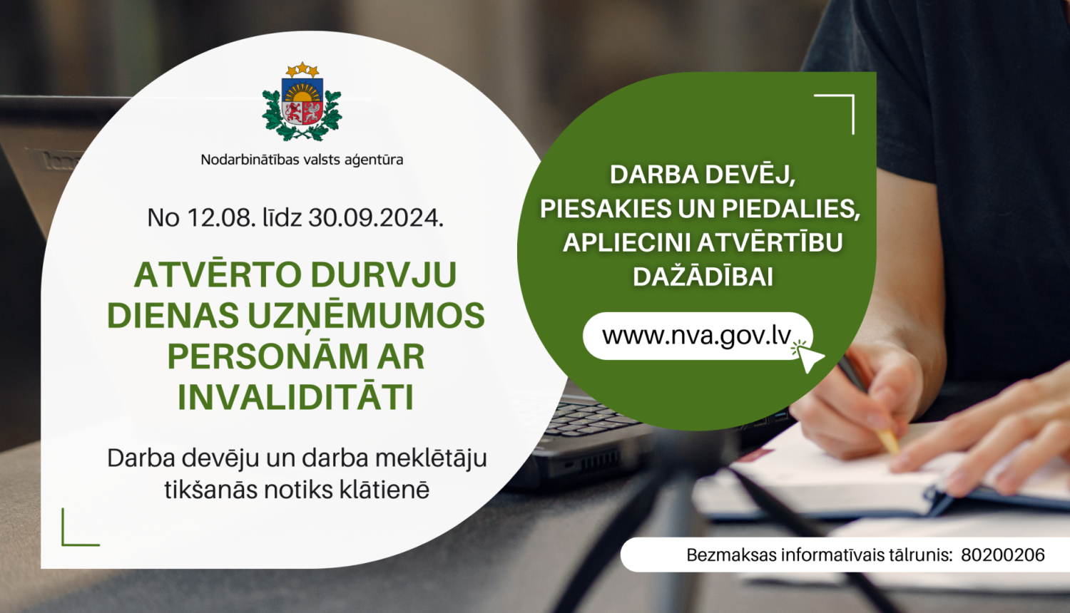 NVA pasākums  “Atvērto durvju dienas uzņēmumos personām ar invaliditāti”