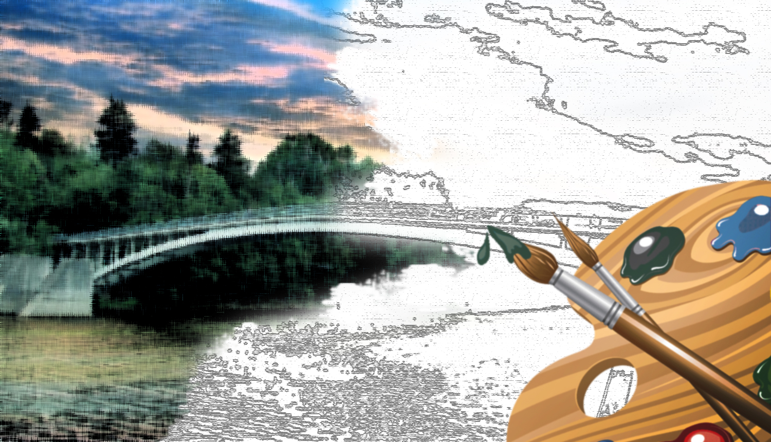 Zīmēts Ogres arkveida tilts