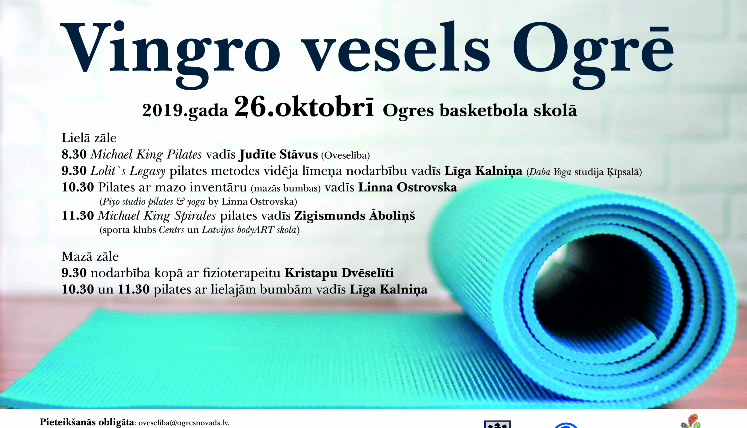 Pasākumā "Vingro vesels Ogrē" iespēje iepazīt vingrošanas sistēmu pilates