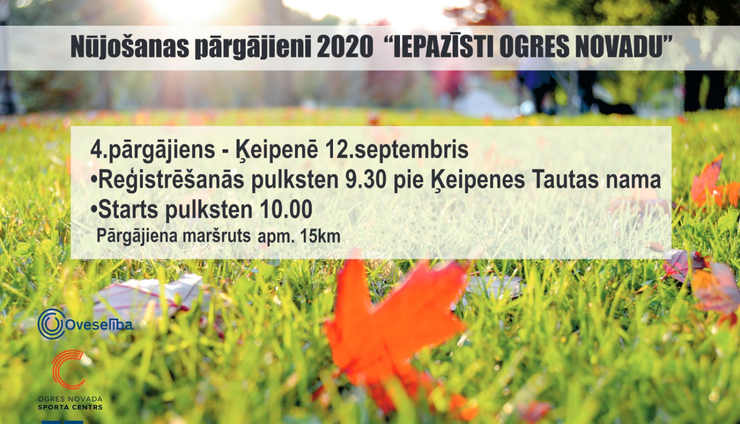 12.septembrī Ķeipenē nūjošanas pārgājiens un veselīgu maltīšu meistarklase