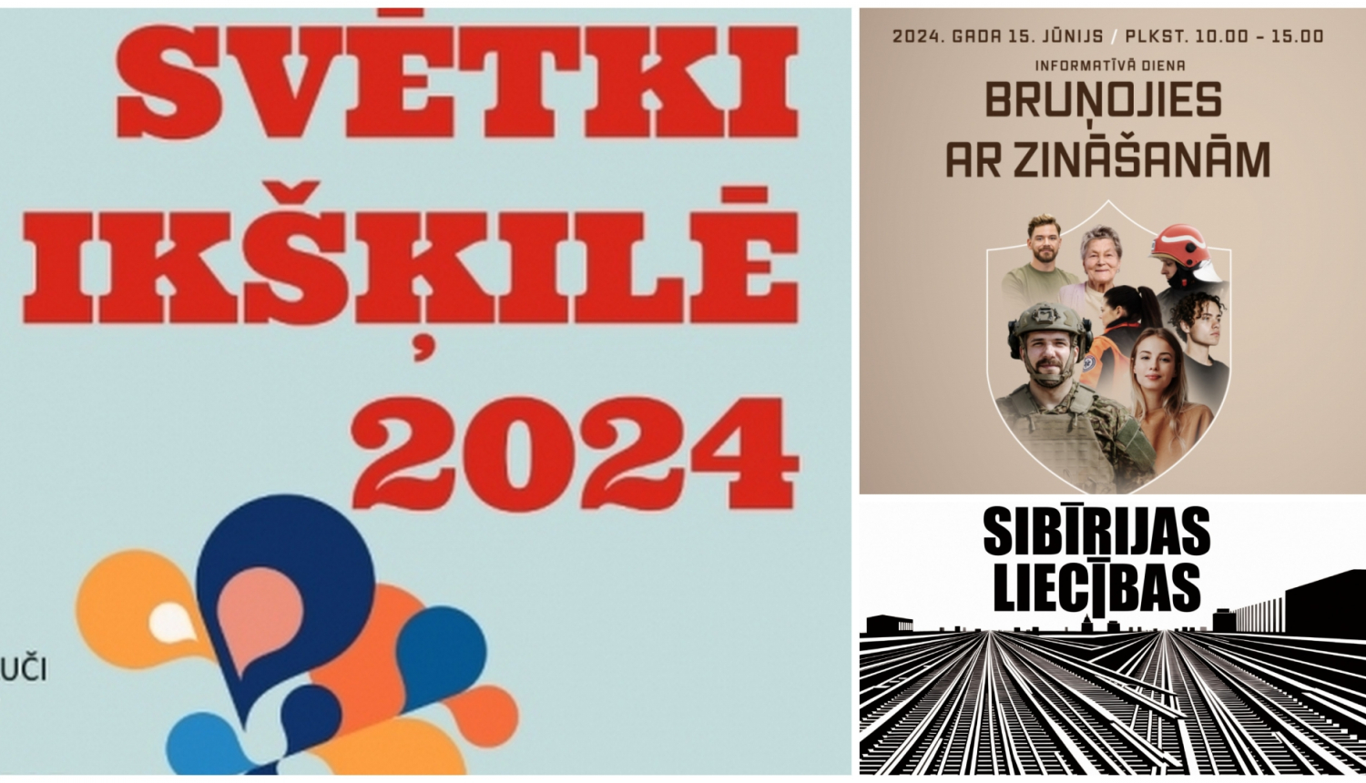 Pasākumu plakātu kolāža 06.2024.