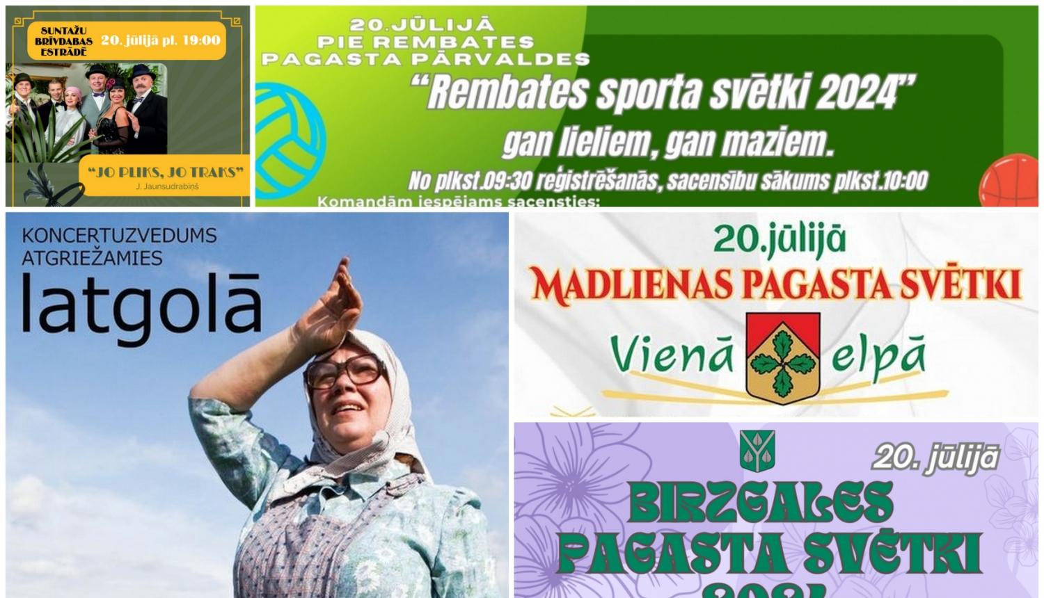 Pasākumu plakātu kolāža 07.2024.